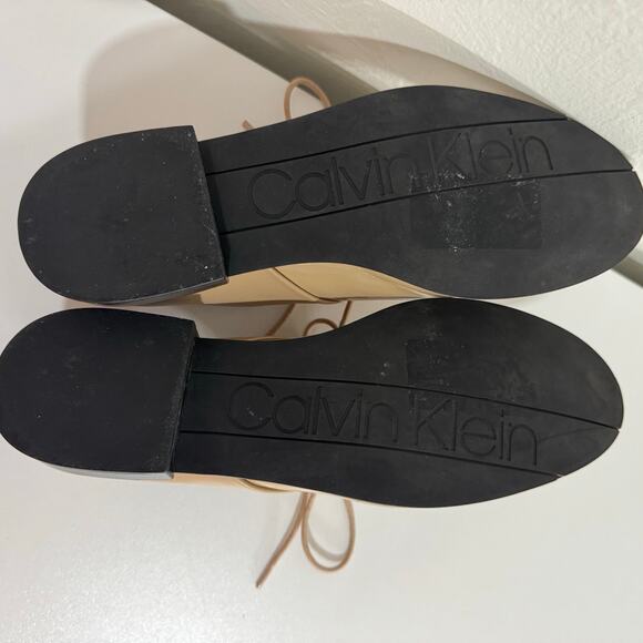 Calvin Klein Aracely Oxfords Loafers Patent Leather Tan Size 8 - Picture 7 of 16